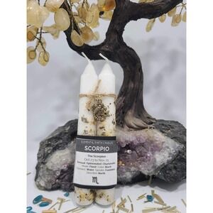 Scorpio Zodiac‎ Candle Pair with Charm
Witchy BOHO herb oil candles